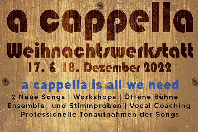 Plakat zur a cappella Weihnachtswerkstatt